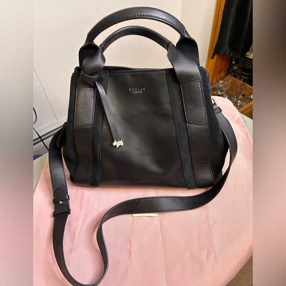Radley London Black Baylis Road Medium Leather & Suede Multiway Satchel Bag